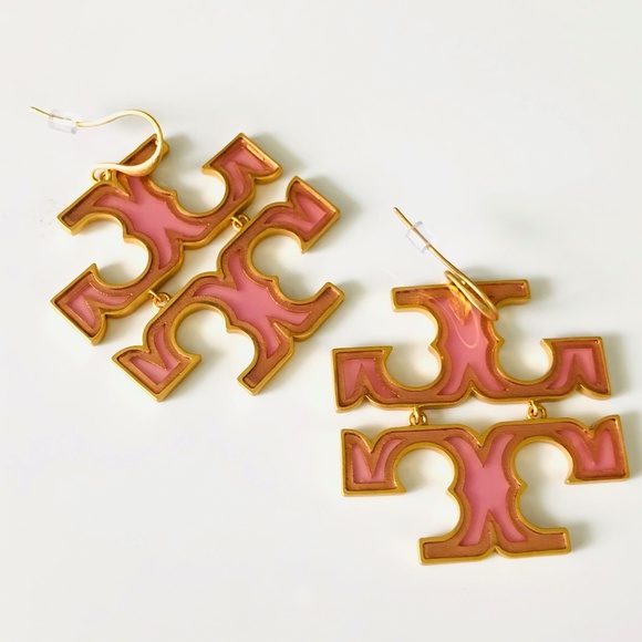 Tory Burch Double T-Logo Transparent Glass Earring - Picture 5 of 5